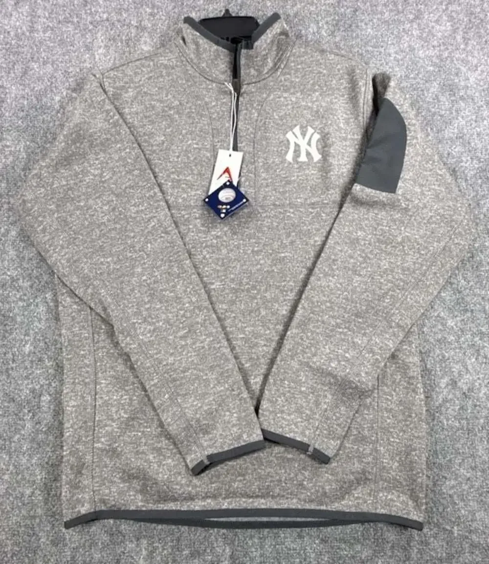 New York Yankees Antigua Men's Med Heathered Gray Quarter-Zip Pullover Jacket